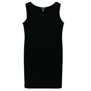 R & M RICHARDS LBD Shift dress Black Scoop neck Sleeveless Pull over Size 12